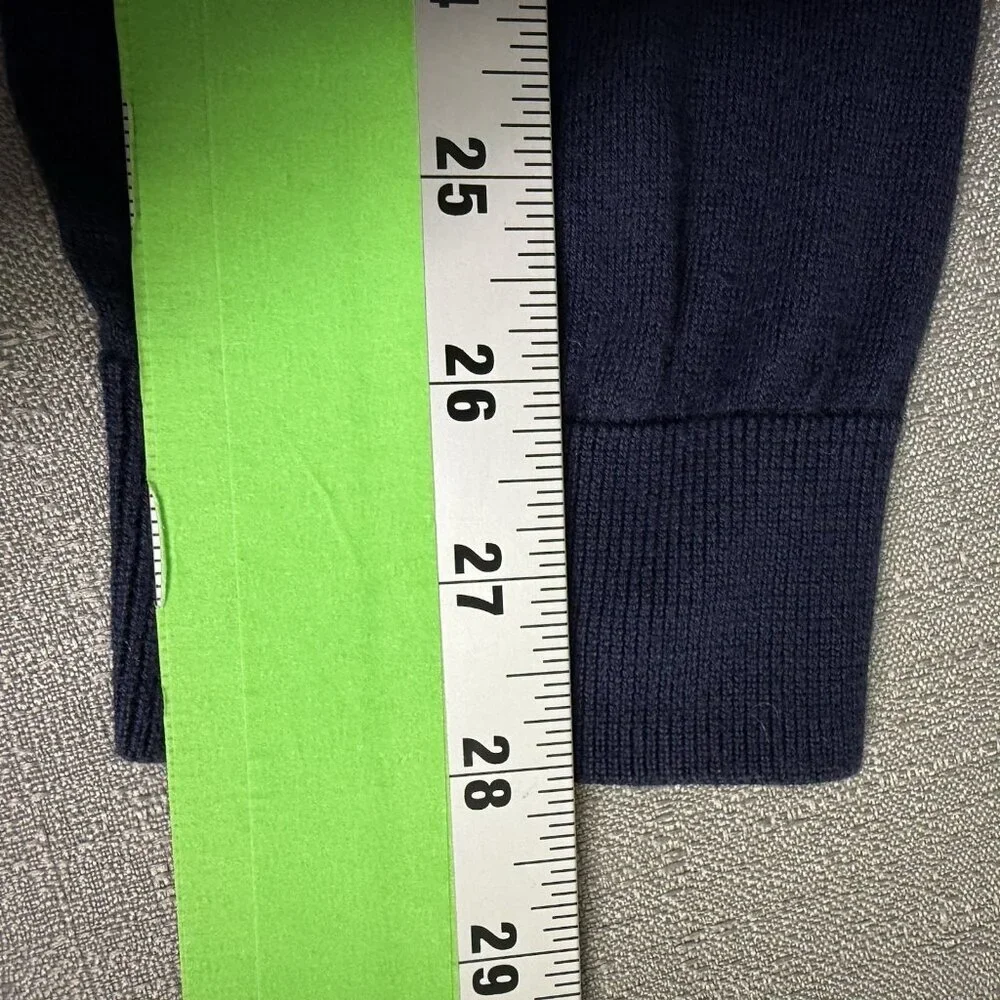 Brooks Brothers Button Up Color Block Cardigan Navy Blue Large Quiet Luxury